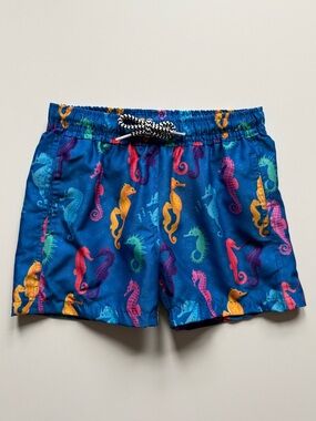 Boardies Boys Blue Seahorses Swim Trunks - Size 3-4